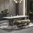 Rectangular Marble Dining Table Set With Bench / Ruchi