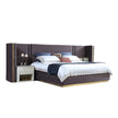 Luxurious U Shaped Headboard Velvet Upholstered Bed / Ruchi