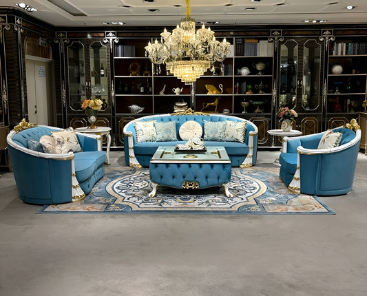 Velvet European Sofa Set of 3 / Ruchi