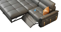 Multifunctional Dual Recliner Leather Sofa Bed