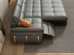 Multifunctional Dual Recliner Leather Sofa Bed