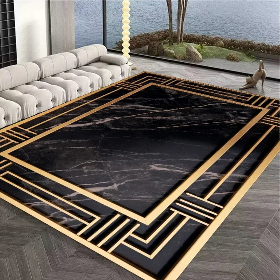 Marble Designed Flannel Anti Slip Rug