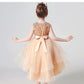 Sleeveless Kids Party Dress With Tulle Skirt