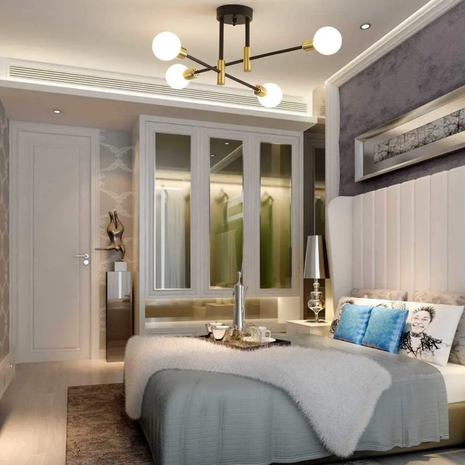 Black Semi Flush Mount Ceiling Lighting / Ruchi