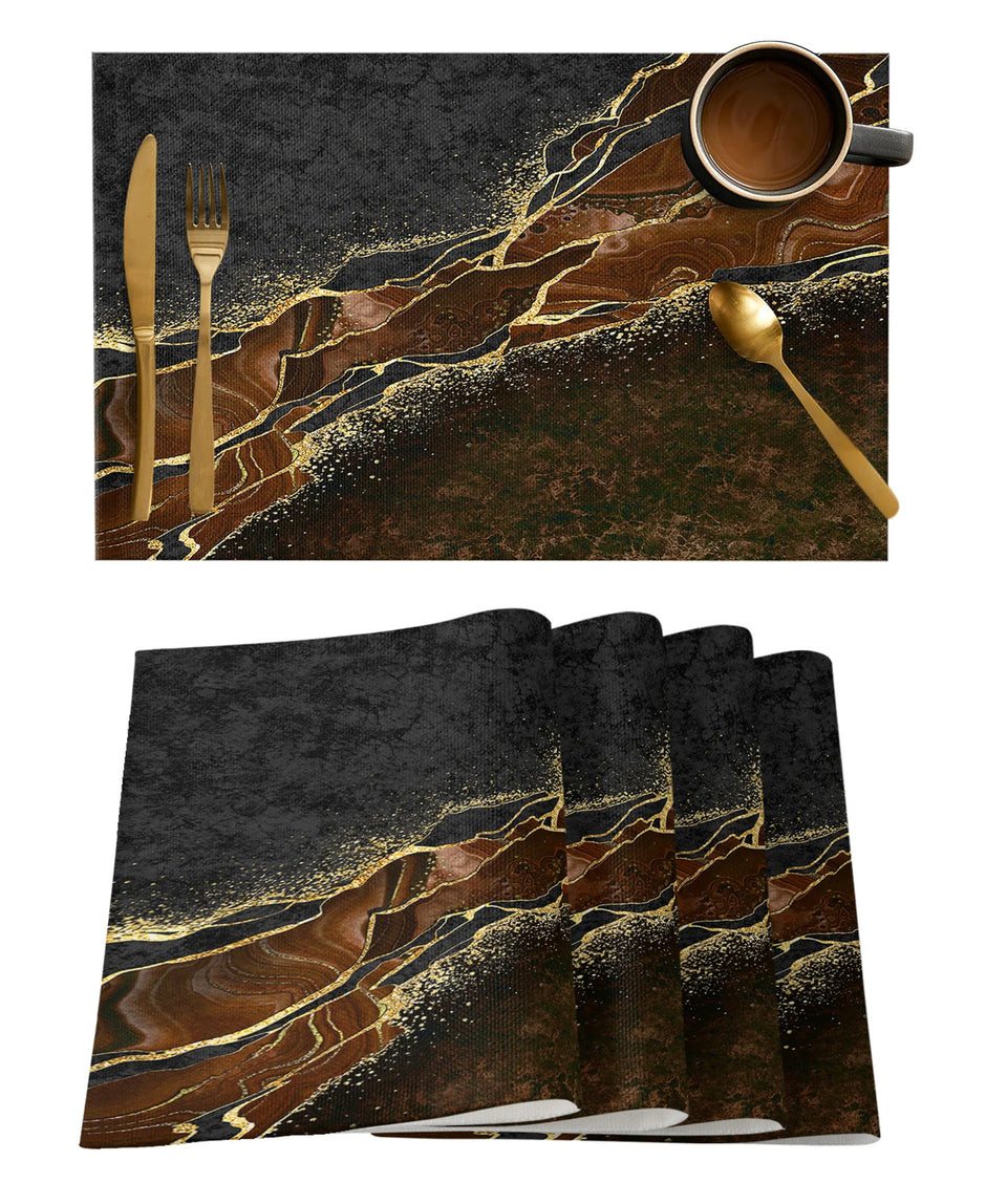 4-Piece Modern Design Polyester Placemat Set / Ruchi