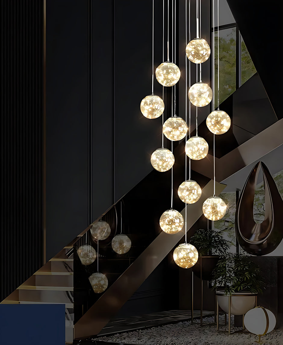 LED Ball Pendant Light Chandelier For Staircase / Ruchi