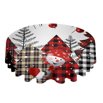 60-Inch Round Printed Polyester Tablecloth For Christmas / Ruchi