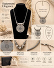 Oxidized Alloy Round Pendant Necklace / Ruchi