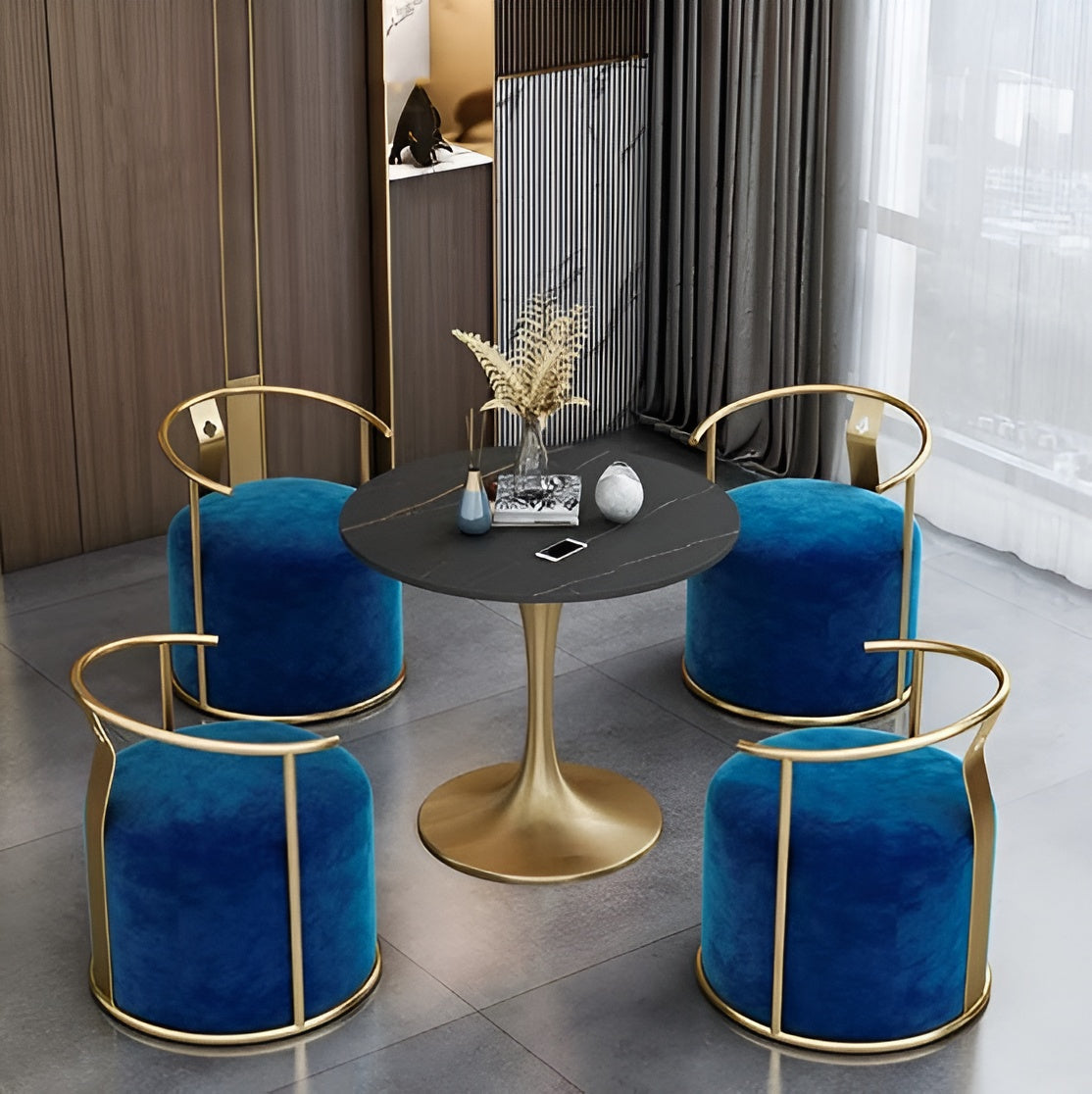 2 Piece Velvet Accent Chairs Set / Ruchi