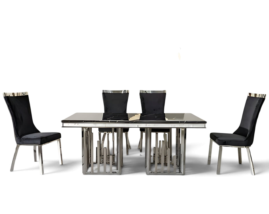 Shiny Marble Dining Table Set / Ruchi