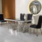Shiny Marble Dining Table Set