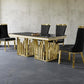 Shiny Marble Dining Table Set