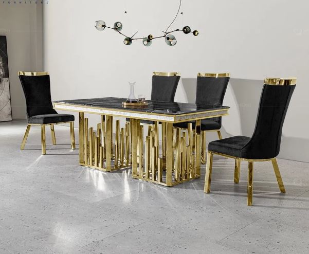 Shiny Marble Dining Table Set / Ruchi