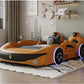 LED Leather Kids Car Bed With Mattress / Ruchi