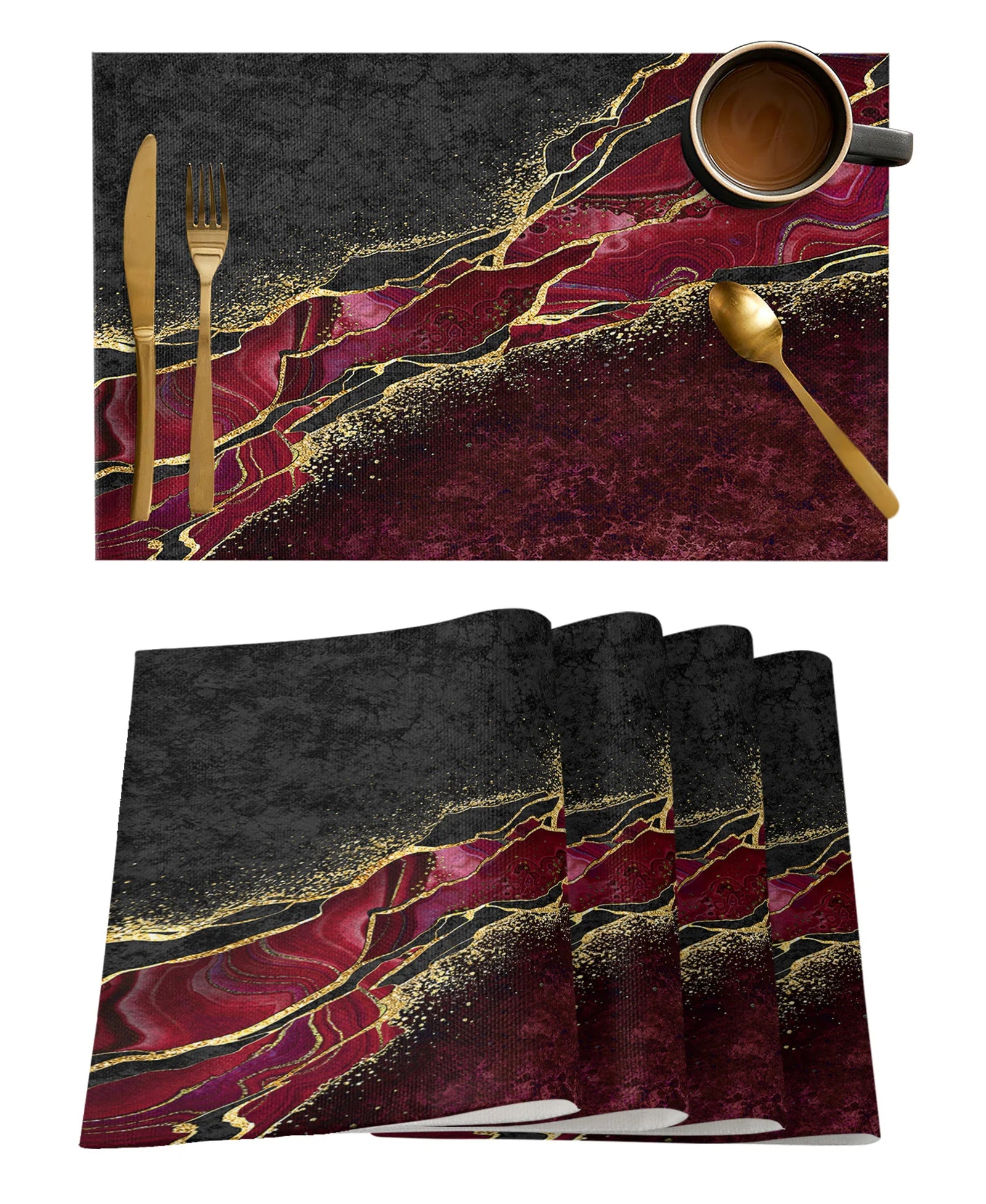 4-Piece Modern Design Polyester Placemat Set / Ruchi