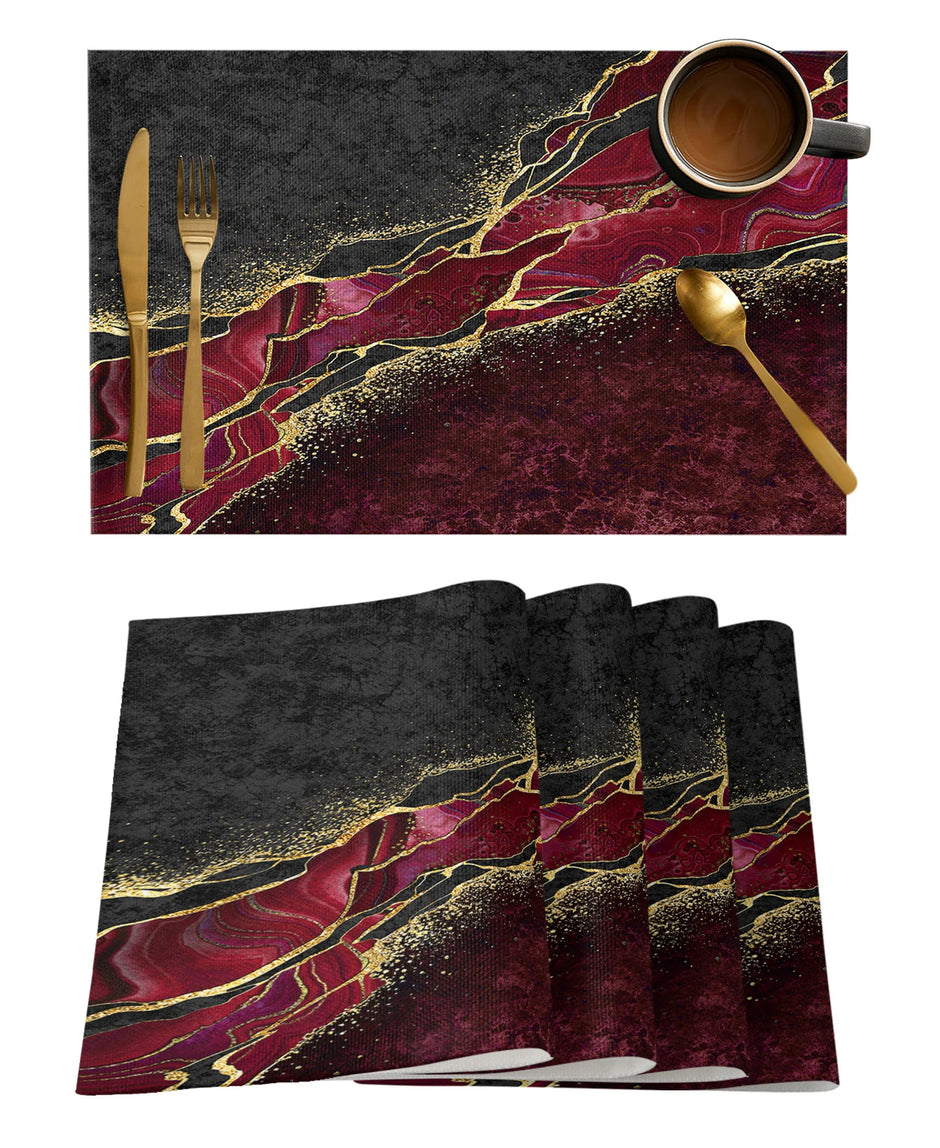 4-Piece Modern Design Polyester Placemat Set / Ruchi