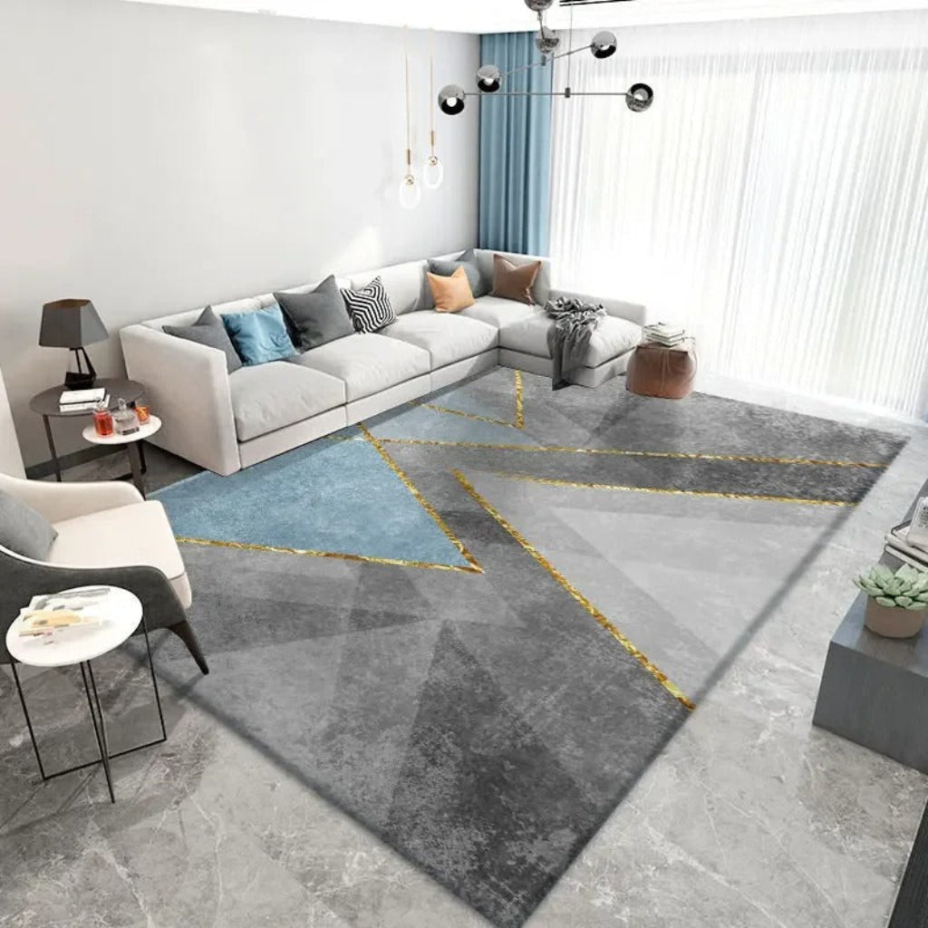 Geometric Polyester Fiber Anti-Slip Floor Rug