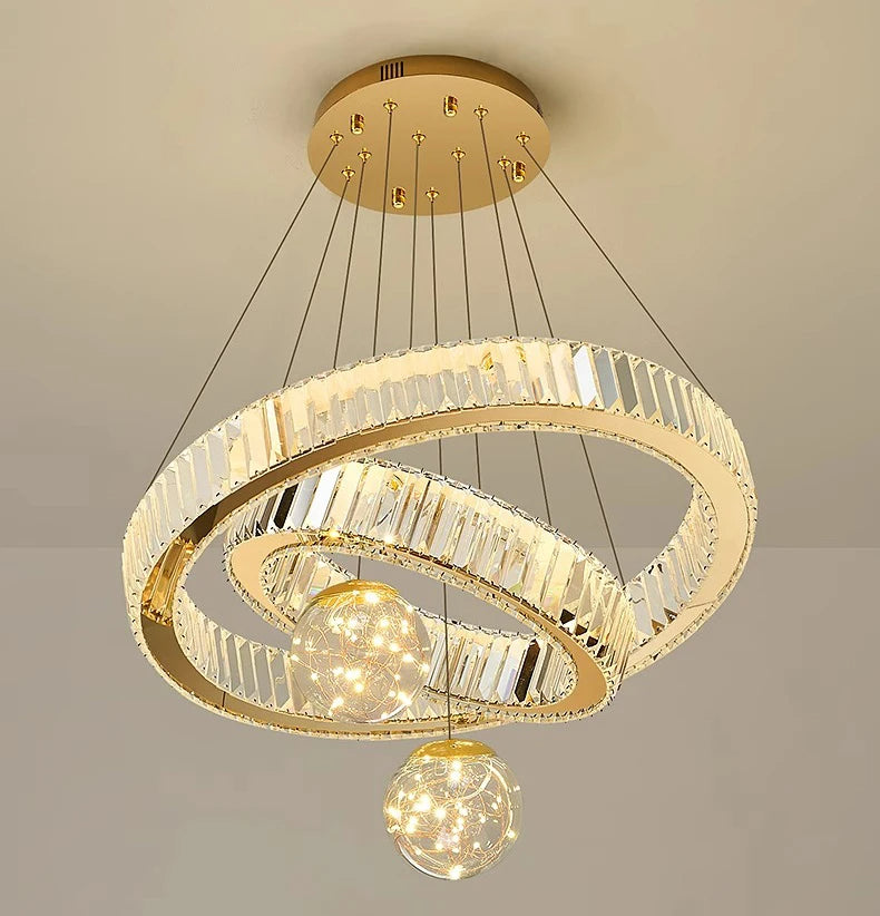 Modern Remote Control Crystal LED Chandelier