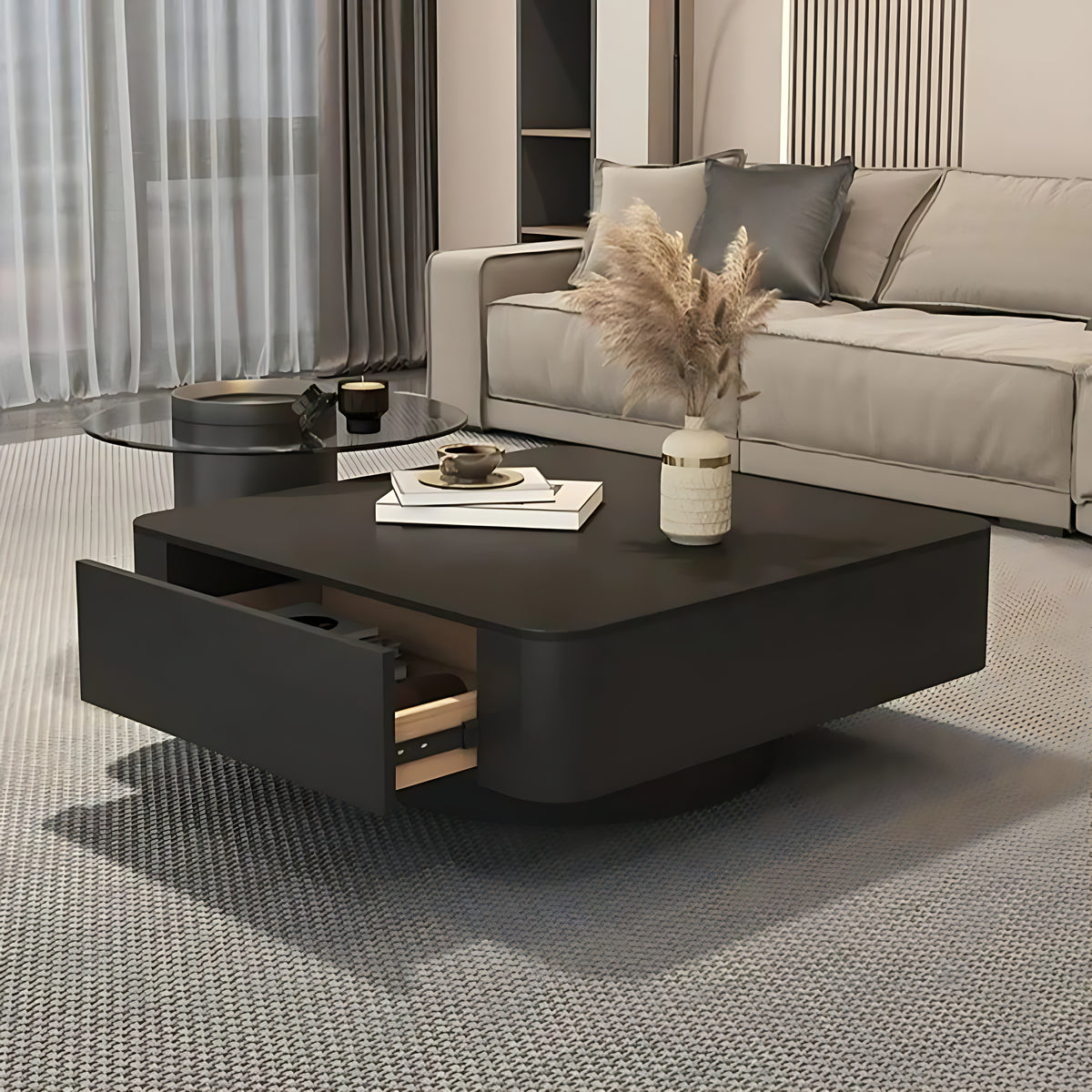 Semi Circular Sectional Leather Sofa / Ruchi