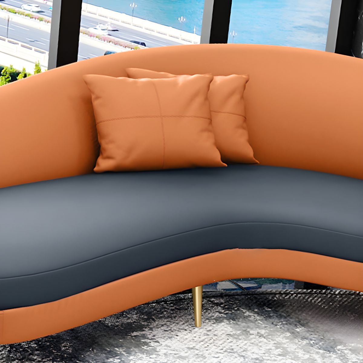 Modern Leather Circular Sofa Set / Ruchi