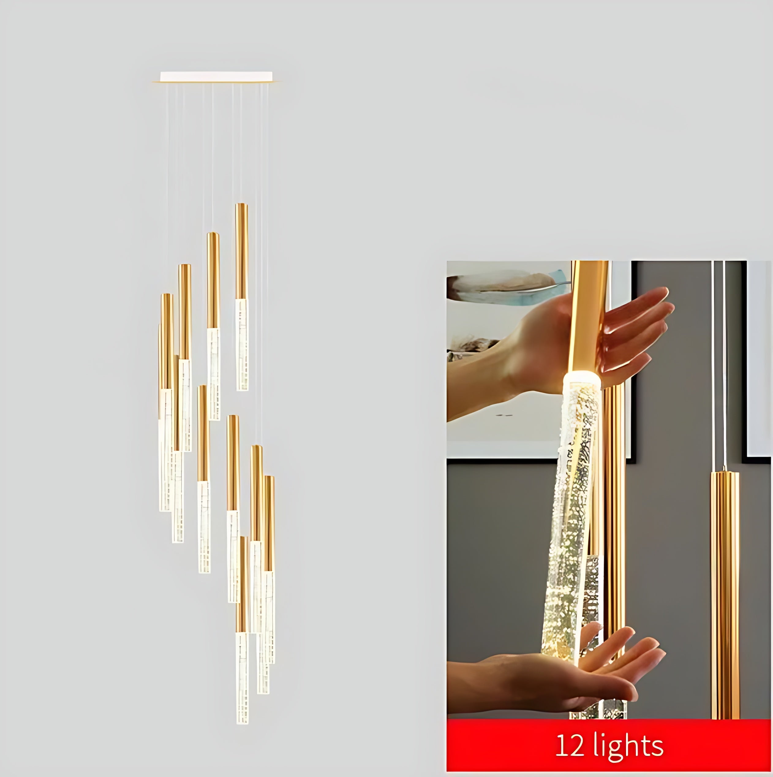 Large LED Multi Light Pendant Chandelier / Ruchi
