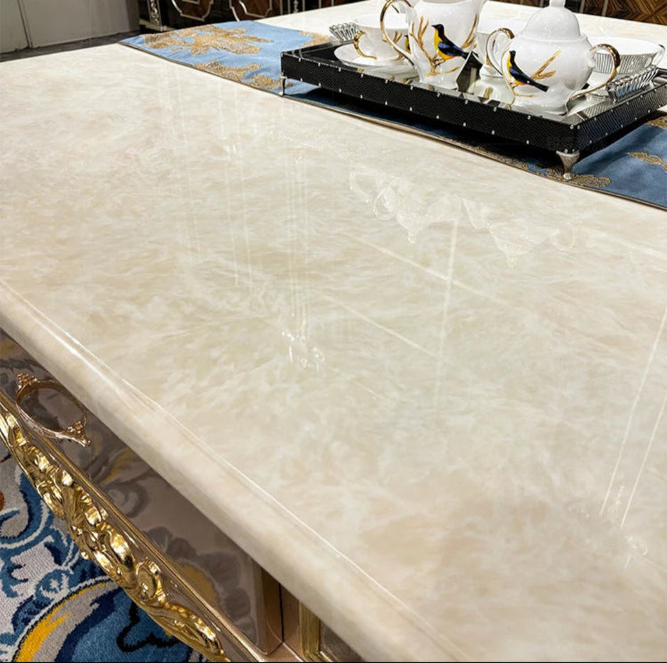 European Marble Top Coffee Table With Storage / Ruchi