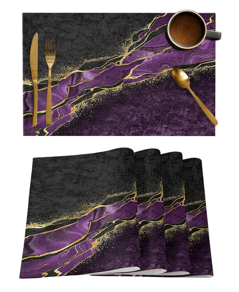 4-Piece Modern Design Polyester Placemat Set