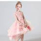 Sleeveless Kids Party Dress With Tulle Skirt