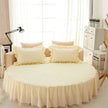 Cotton Round Bedsheet Skirt And Pillowcases
