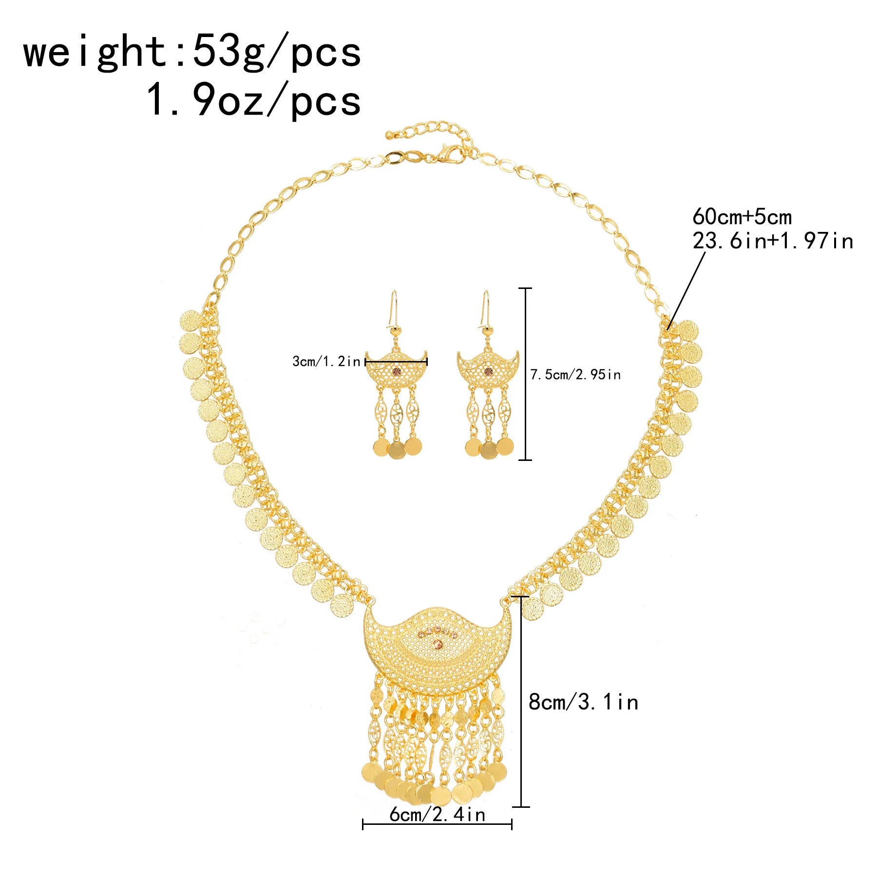 Bohemian Earrings And Necklace Set / Ruchi