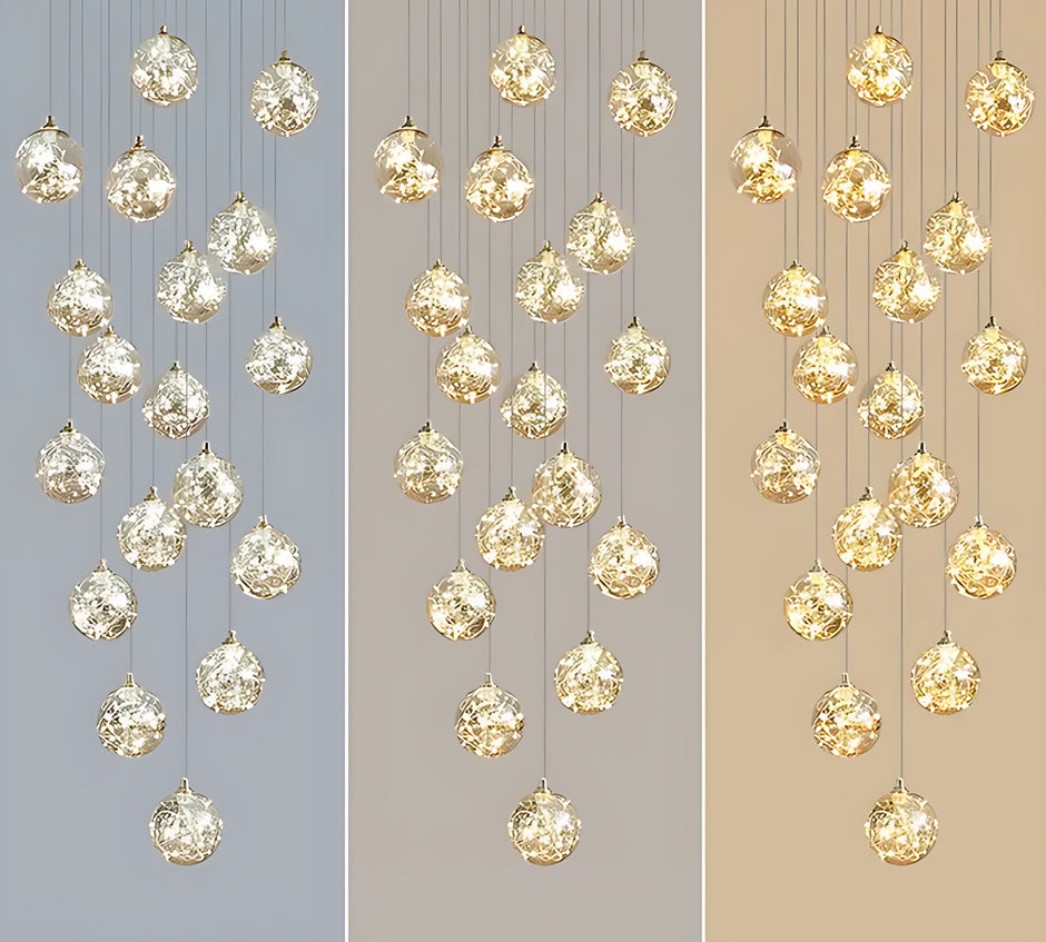 LED Ball Pendant Light Chandelier For Staircase / Ruchi
