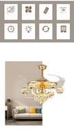 Remote Control LED Crystal Ceiling Fan Light / Ruchi