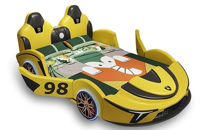 LED Car Leather Kids Bed With Storage / Ruchi