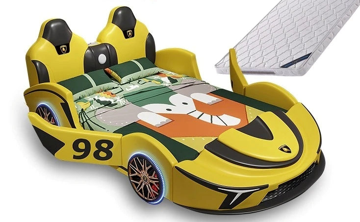 LED Car Leather Kids Bed With Storage / Ruchi
