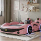 LED Leather Kids Car Bed With Mattress / Ruchi