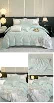 4Pcs Floral Cotton Polyester Fitted Bedding Set / Ruchi