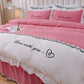 Round Cotton Fitted Bedsheet Bed-skirt Set
