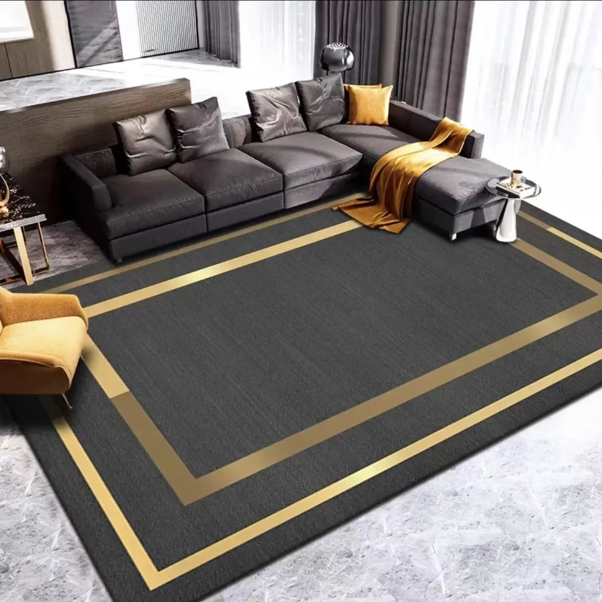 Geometric Patterned Polyester Floor Rug