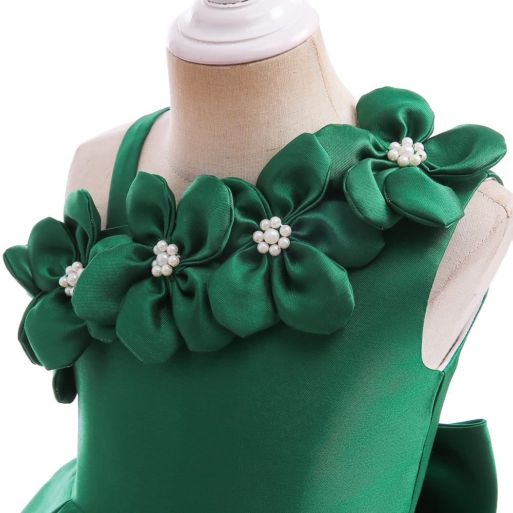 Modern Princess Flower Decorated Kids Party Wear / Ruchi