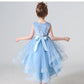 Sleeveless Kids Party Dress With Tulle Skirt