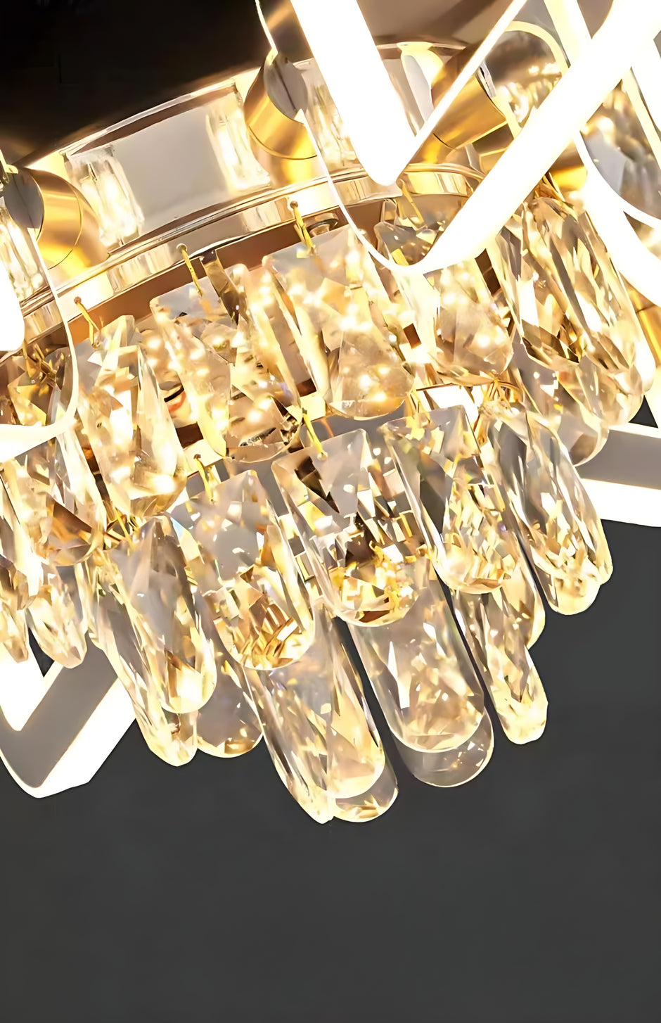 Remote Control LED Crystal Ceiling Fan Light / Ruchi