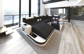 Glorious LED-Integrated Fabric Sectional Sofa / Ruchi