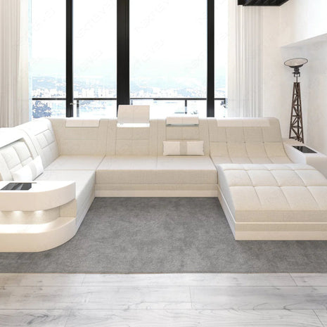 Glorious LED-Integrated Fabric Sectional Sofa