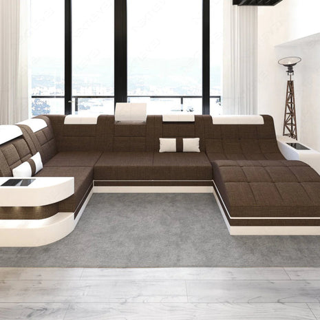Glorious LED-Integrated Fabric Sectional Sofa / Ruchi