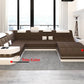Glorious LED-Integrated Fabric Sectional Sofa