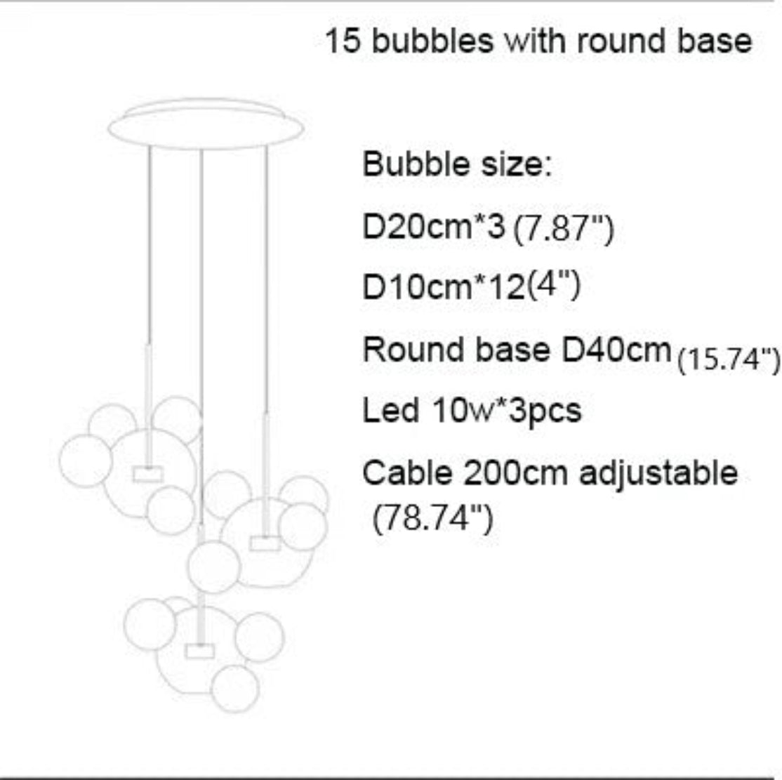 Bubble Shaped LED Glass Pendant Lighting / Ruchi