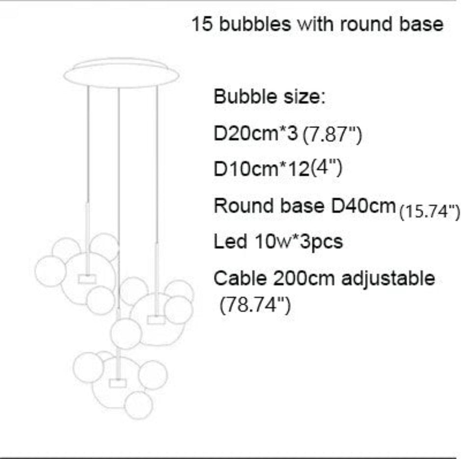 Bubble Shaped LED Glass Pendant Lighting / Ruchi