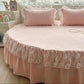 Round Microfiber Fabric Fitted Bedsheet And Bed-Skirt