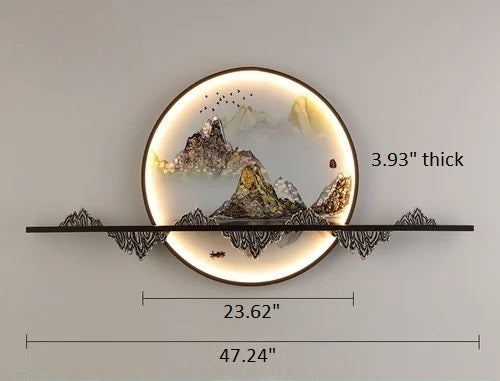 Classical Mountain Range Style LED Wall Lampshade / Ruchi