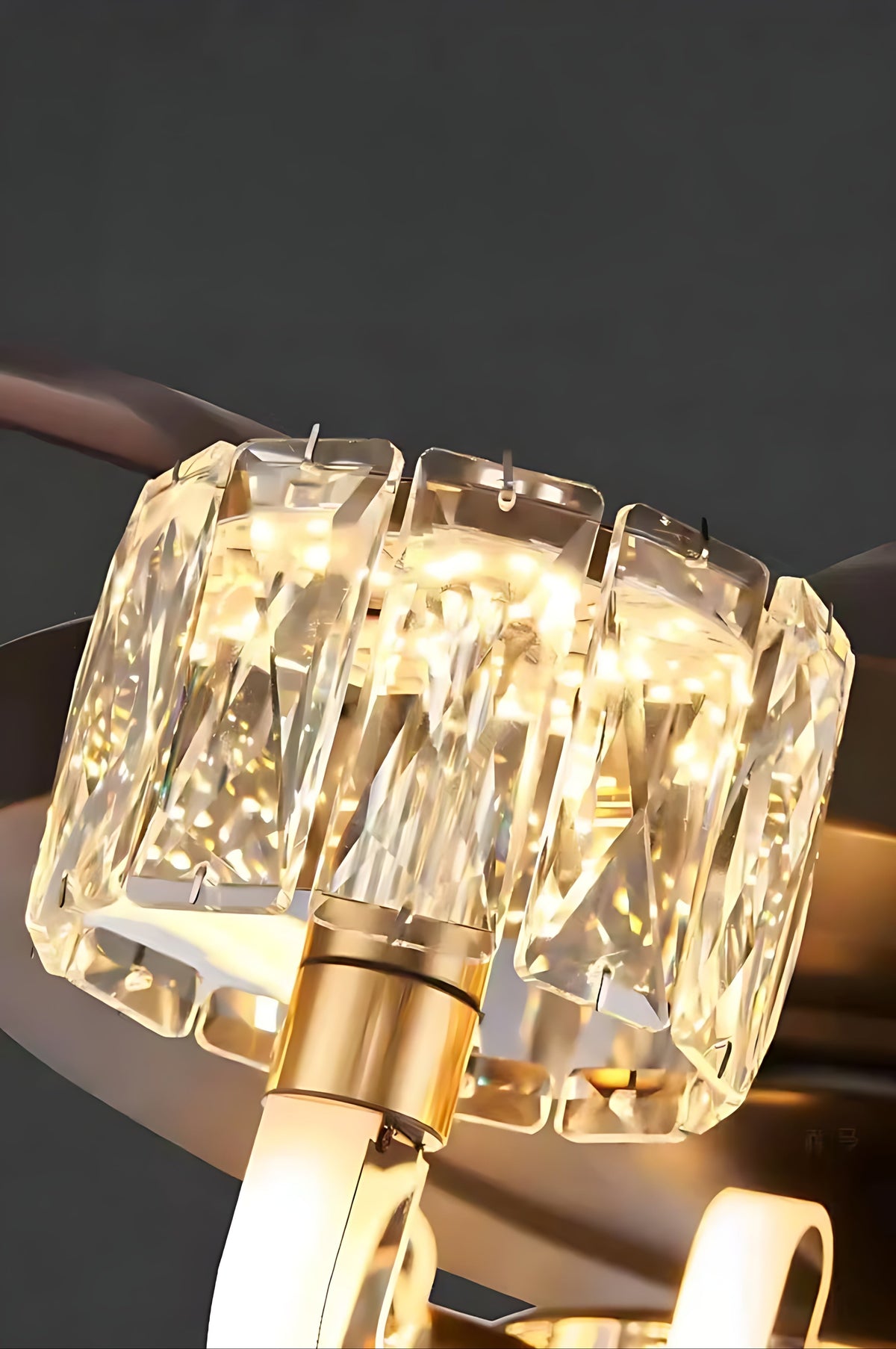 Remote Control LED Crystal Ceiling Fan Light / Ruchi